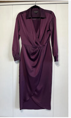 Banana Republic Satin Collar-Wrap Midi dress